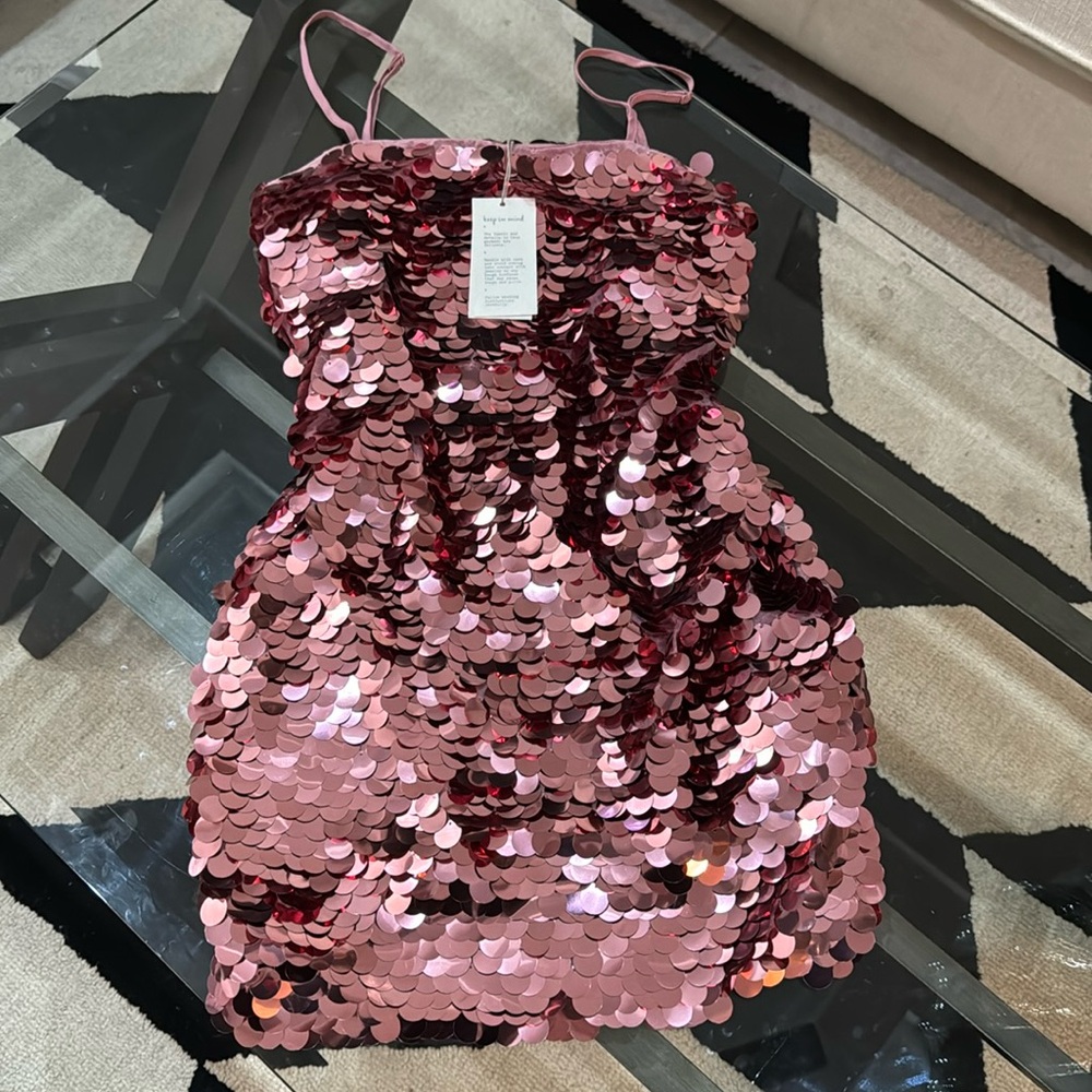 Women's Sleeveless Paillette Mini Party Shift Dress
